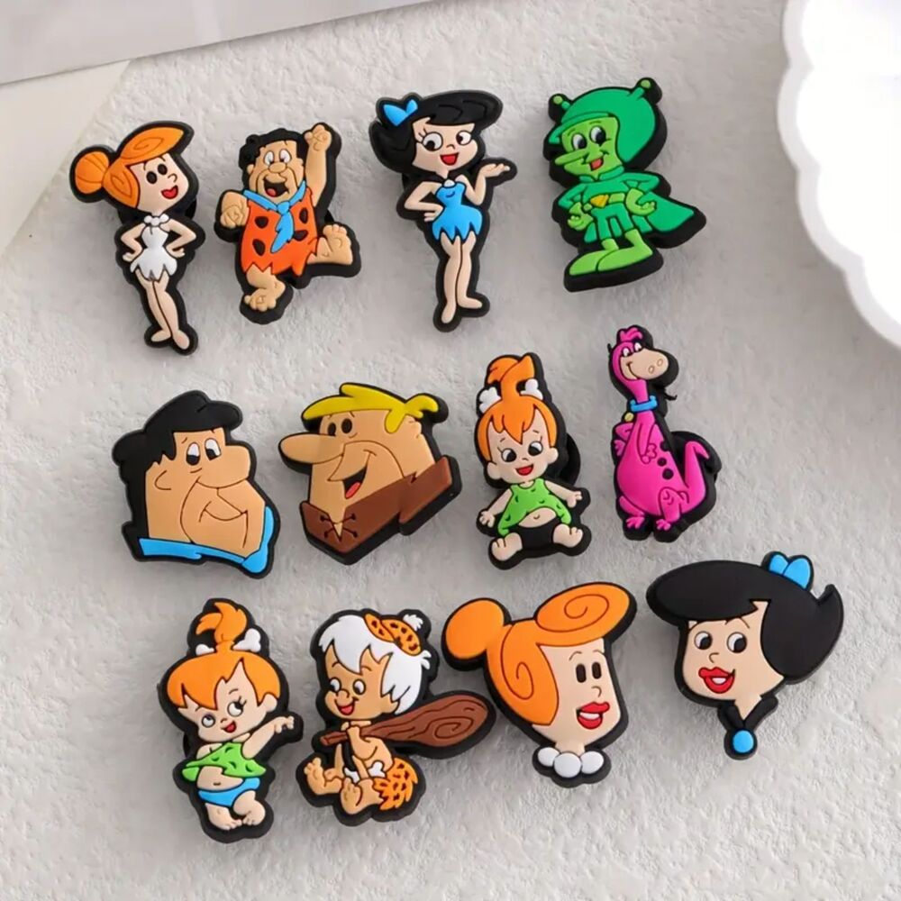 12 pcs Characters Modern Caveman Cartoon Character Shoe Buckles Shoe Decoration